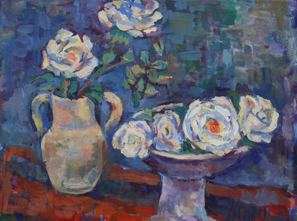 Rozencompositie, januari 2026, Kunstseminaar, Atelier, 30x40 cm, Olieverf, Artislique