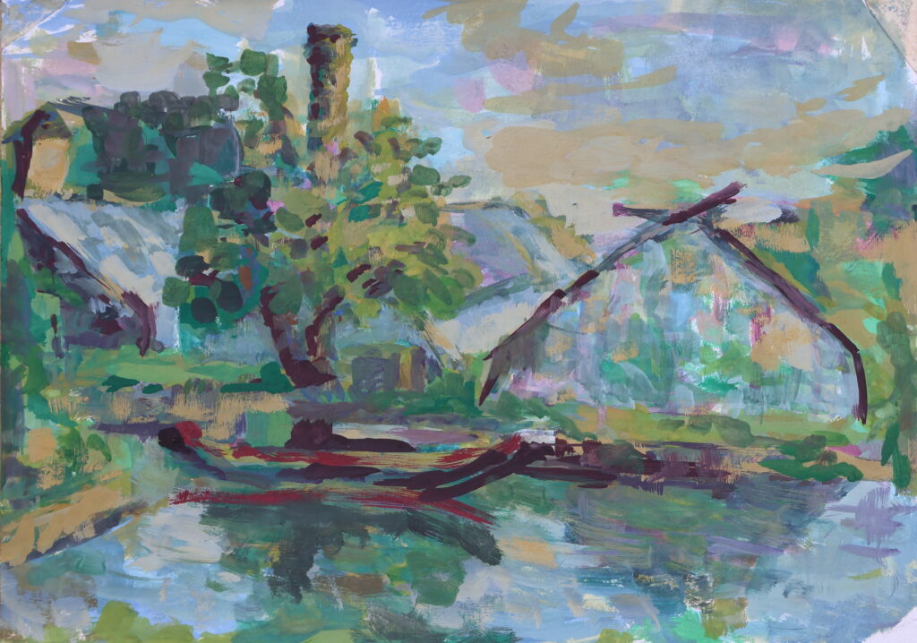 Druivenkas aan de Casembrootlaan, juni 2023, Vrij werk, Casembrootlaan Poeldijk, 20x30 cm, Gouache, Artislique